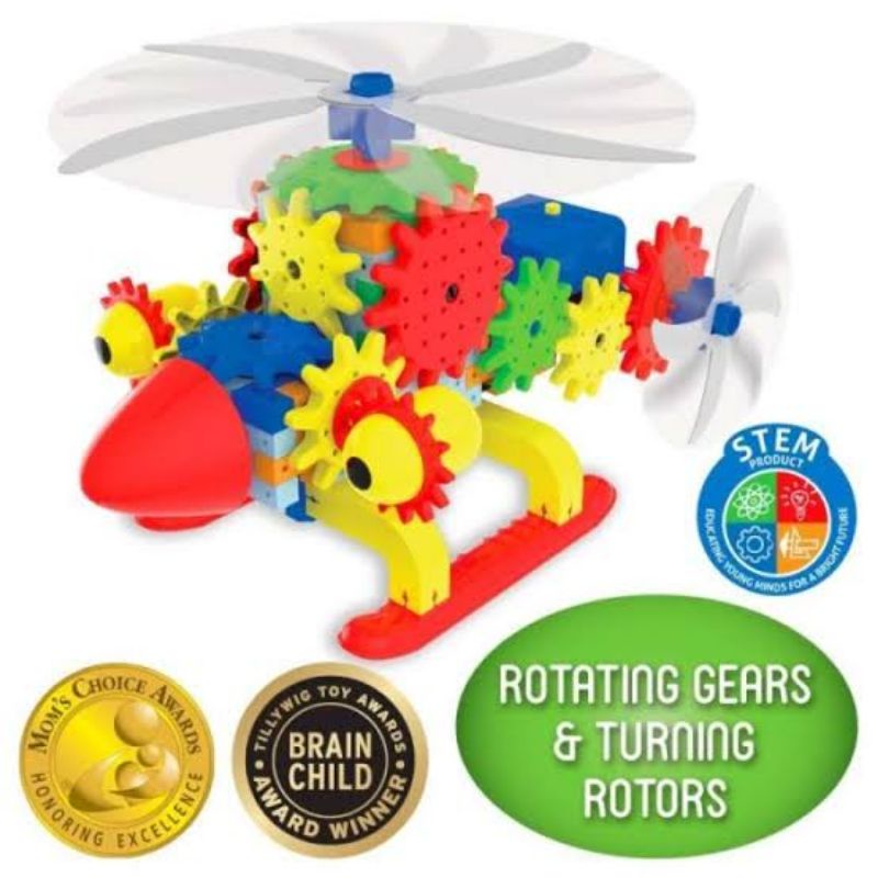 ori original the learning journey international quirky copter techno gears 6+ STEM product mengasah otak anak mainan cowok cewek laki perempuan pasang memasang robot helikopter helicopter pesawat udara montessori edu toy edukasi DIY edutoy