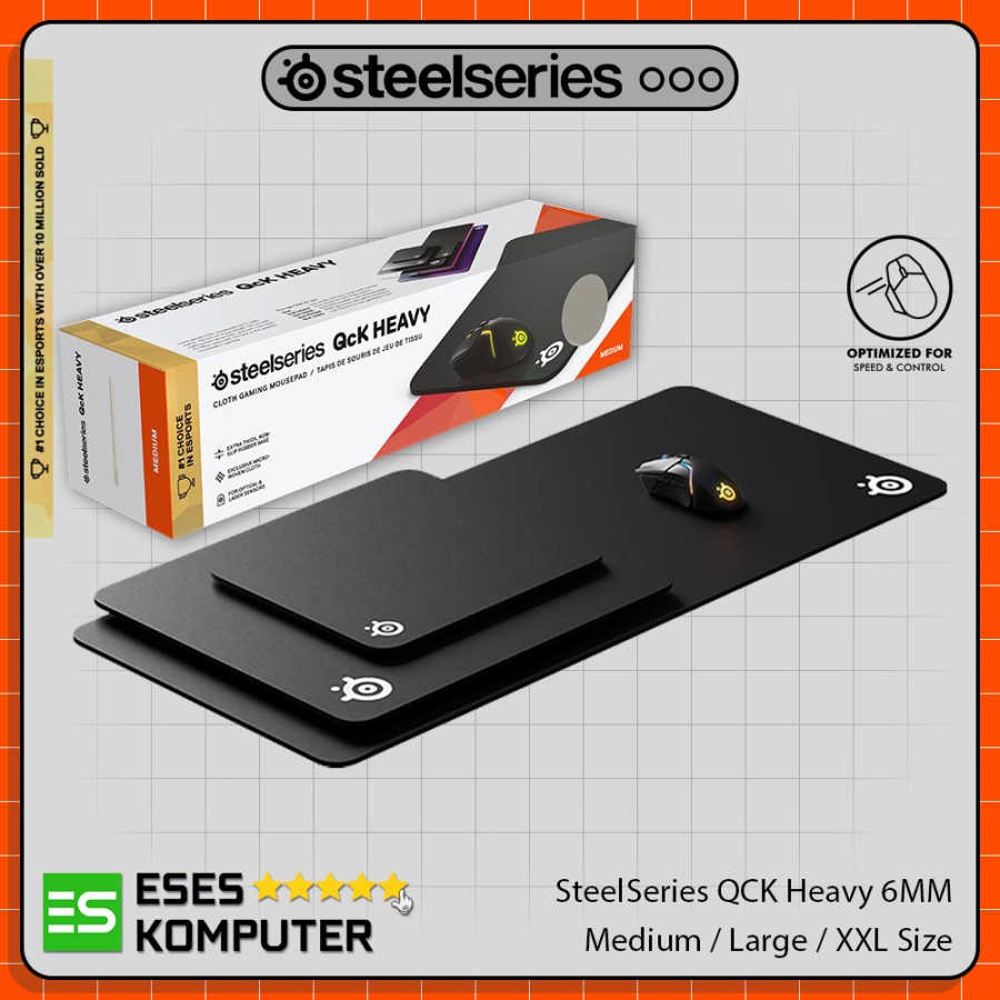 Mousepad Steelseries QcK Heavy Series 6MM - Medium - Large - XXL Size