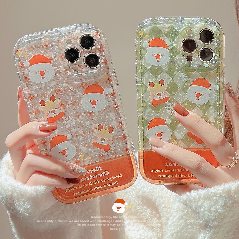 Ins Natal Lucu Ayah Christmas Kartun Natal Case Silikon Untuk Iphone 14 11 12 13 PRO MAX Casing Cover Pelindung