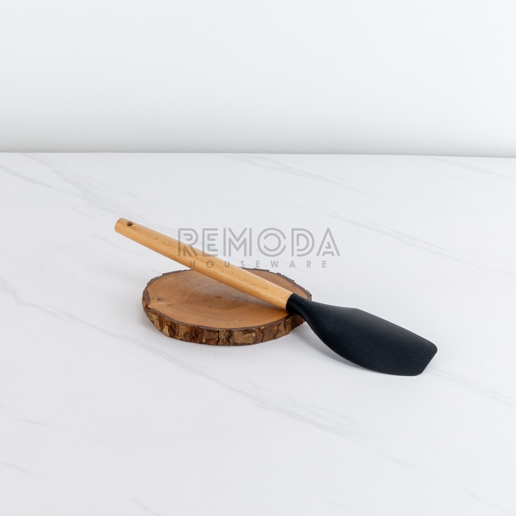 [Remoda] Spatula / Sodet / Sutil Lengkung | Ladle Silicone Gagang Kayu