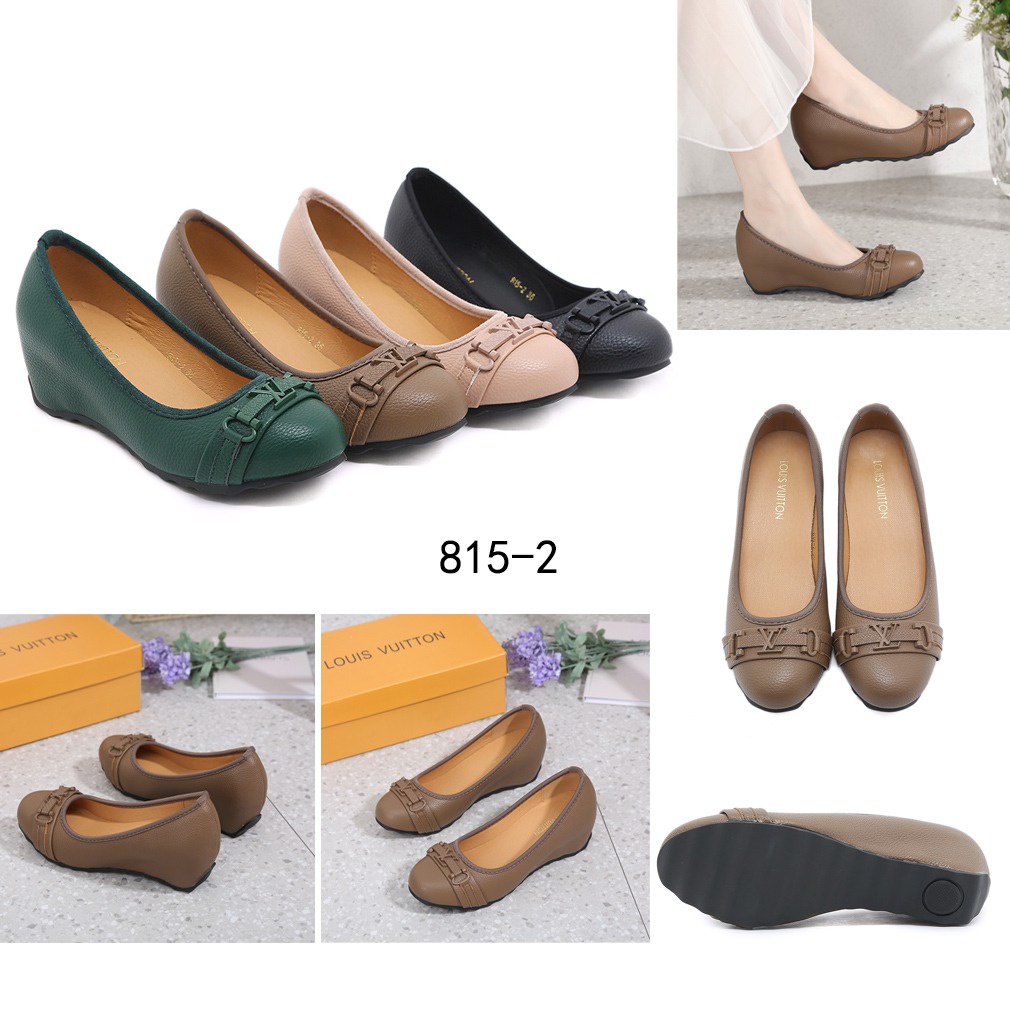 Togo Leather  Wedges Shoes 815-2