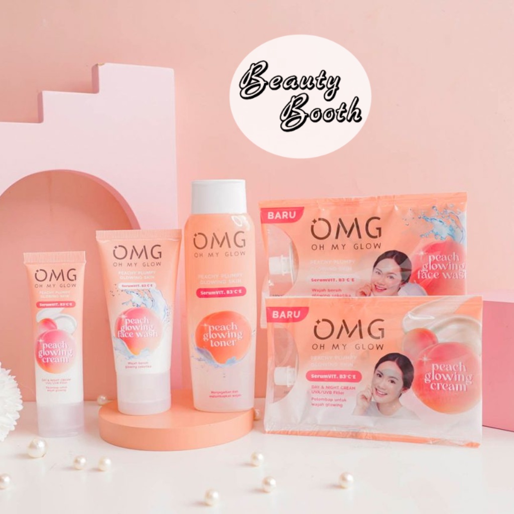 OMG Oh My Glow Peach Facial Wash | OMG Peach Glowing Toner 100ml | OMG Peach Glowing Cream