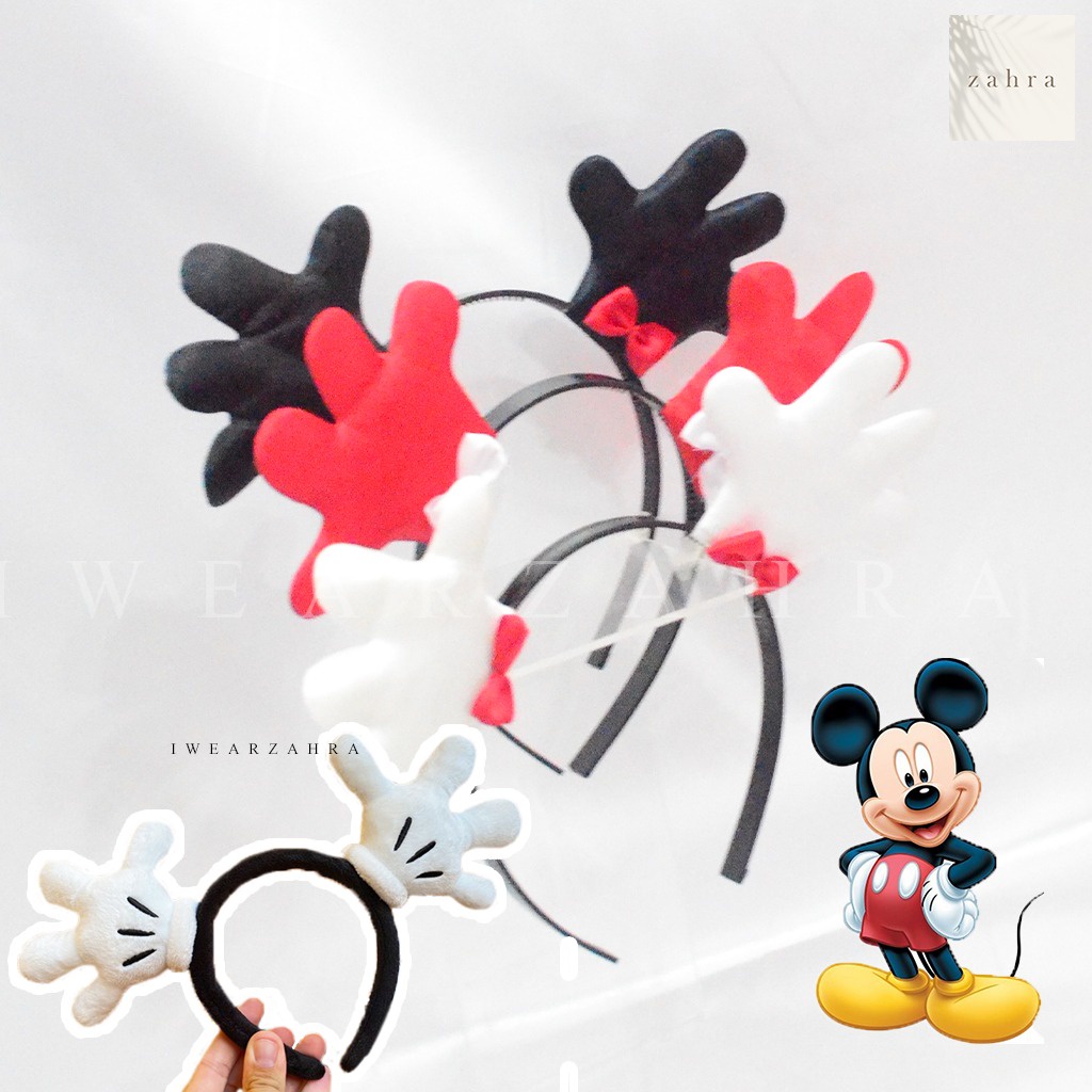 [ BUY 3 GET 1 ] MICKEY HAND HEADBAND - Costume Disney Bando Cosplay Kostum Mickey Mouse Hair Accecoris Aksesoris Rambut Lucu Murah