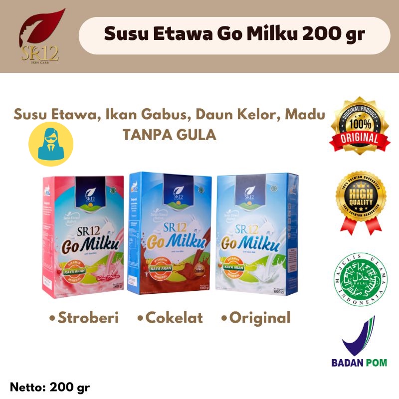 

Gomilku 200gr Susu Kambing Etawa Go Milku SR12 Murni Low Fat Penggemuk Badan Anak Penambah Berat Badan Anak hingga Lansia Tanpa Gula