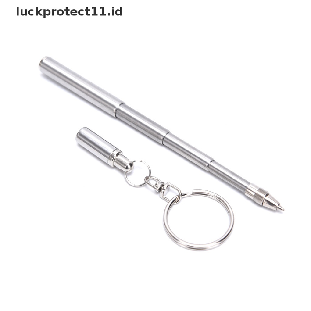 /Fashion Hot//// Gantungan Kunci Pen Keyring Stainless Steel Teleskopik Gantungan Kunci Hadiah Alat Sig Darurat.