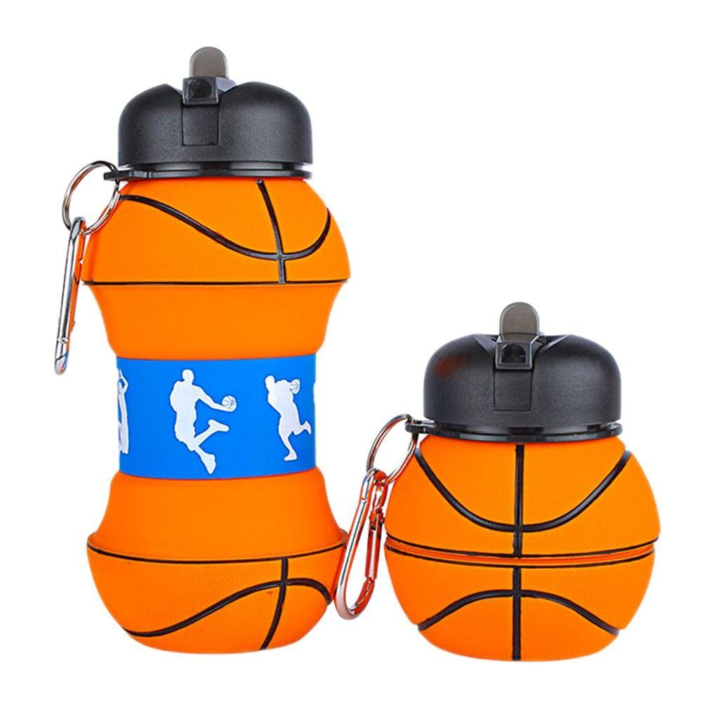 Top 550ml Silikon Gelas Lipat Kreatif Outdoor Siswa Anak Hadiah Sepak Bola Basket Voli