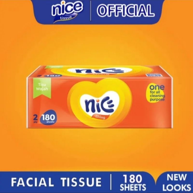Tisu Nice 2ply 180s Facial Tissue, Hrg untuk 1pack tisu