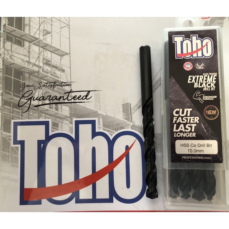 TOHO Mata bor besi 10 MM HSS CO Drill bit 10 MM black premium / Alat pertukangan