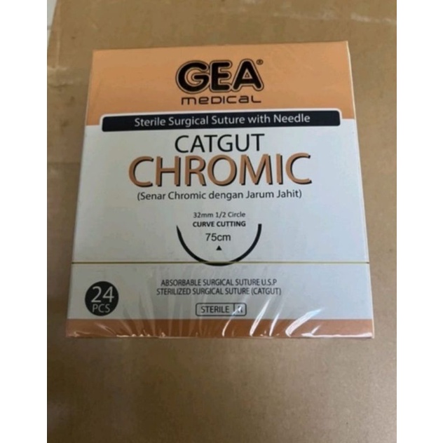 Per Box - GEA Catgut Chromic 2/0 &amp; 3/0 + Jarum