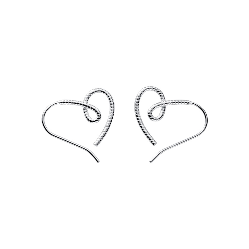 S925 Anting Lapis Silver S925 Ear Studs Love Gesper Telinga Untuk Wanita Gadis Aksesoris