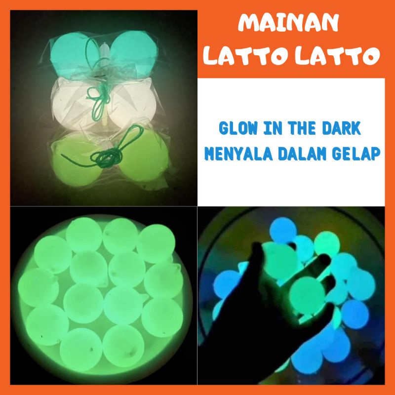 Mainan Latto Latto Viral Menyala Dalam Gelap Glow In The Dark Lato Lato kato kato etek etek lampu me