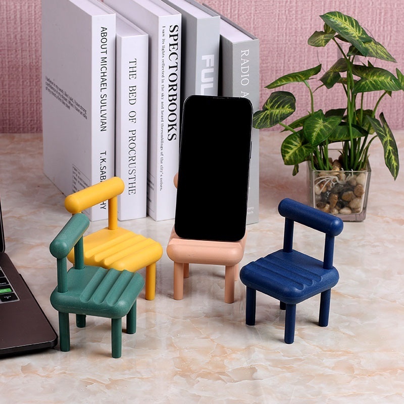 Dudukan Ponsel Kursi Phone Holder Mobile Chair Stand Desktop Phone Holder Bentuk Kursi Portable Dudukan Handphone Stand Lucu