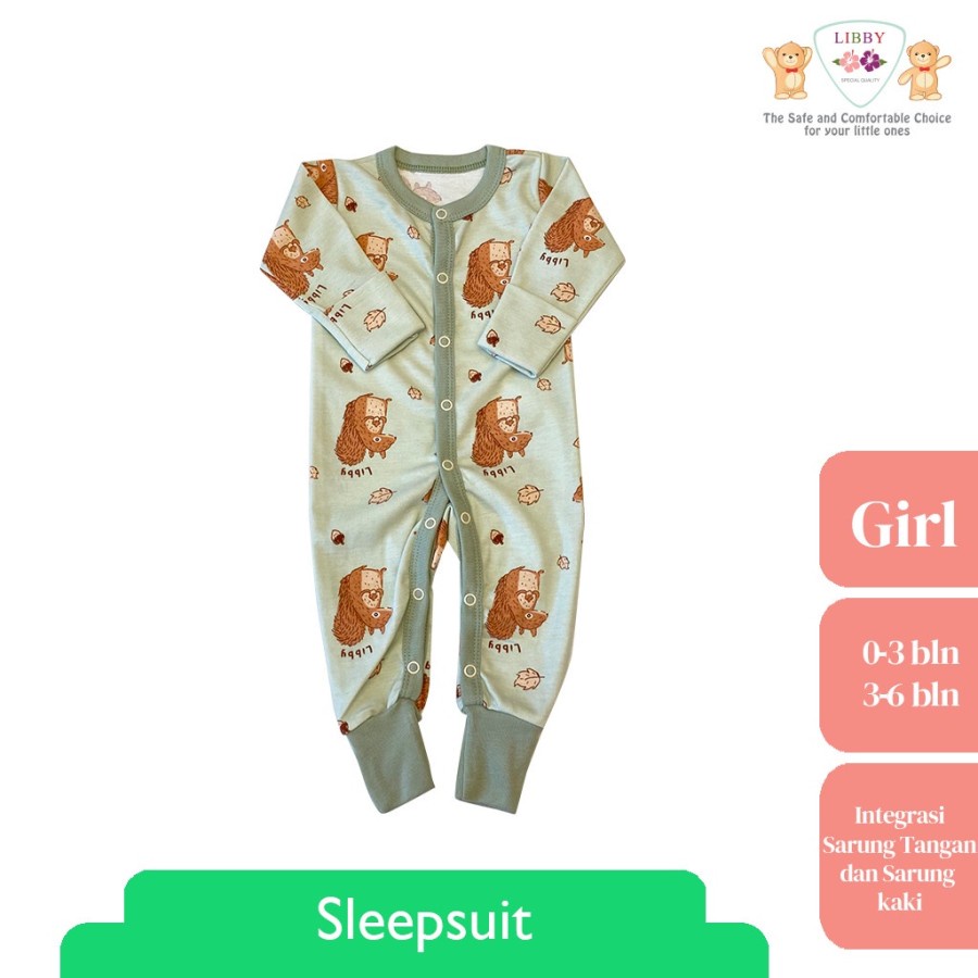 LIBBY PREMIUM SLEEPSUIT MOTIF GIRL / SLEEPSUIT BAYI