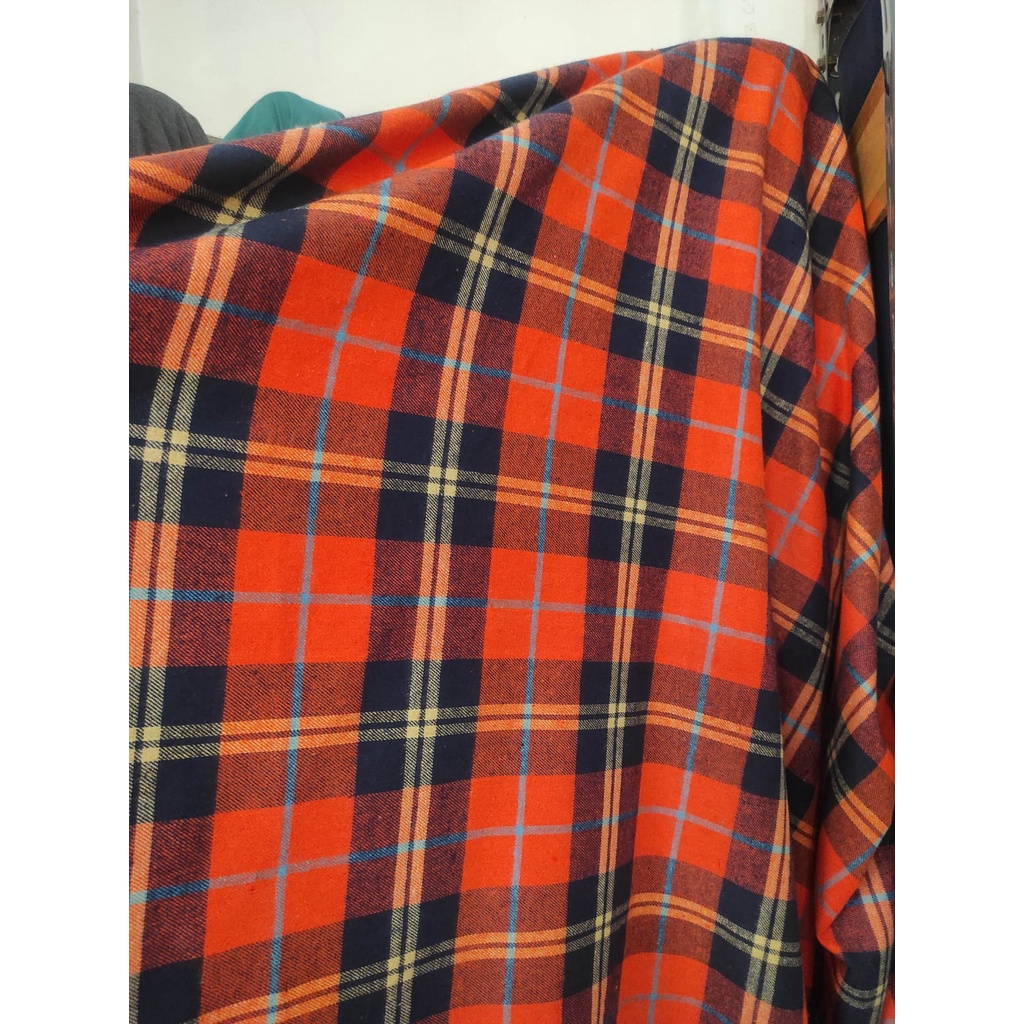 Kain Kemeja Flanel Motif Kotak Kotak Harga per 0,5meter