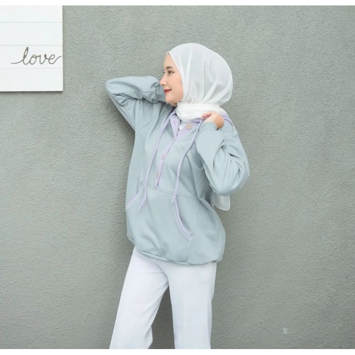 Jacket Blouse NIO PASTEL SOFT Hoodie Sweater Oversize Wanita Fashion Terkini Korean Style Kasual Stylish