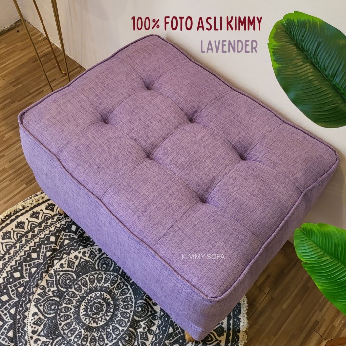 Kimmy Sofa Stools / Sofa Puff Kotak Jumbo Kaki Retro Kayu Minimalis