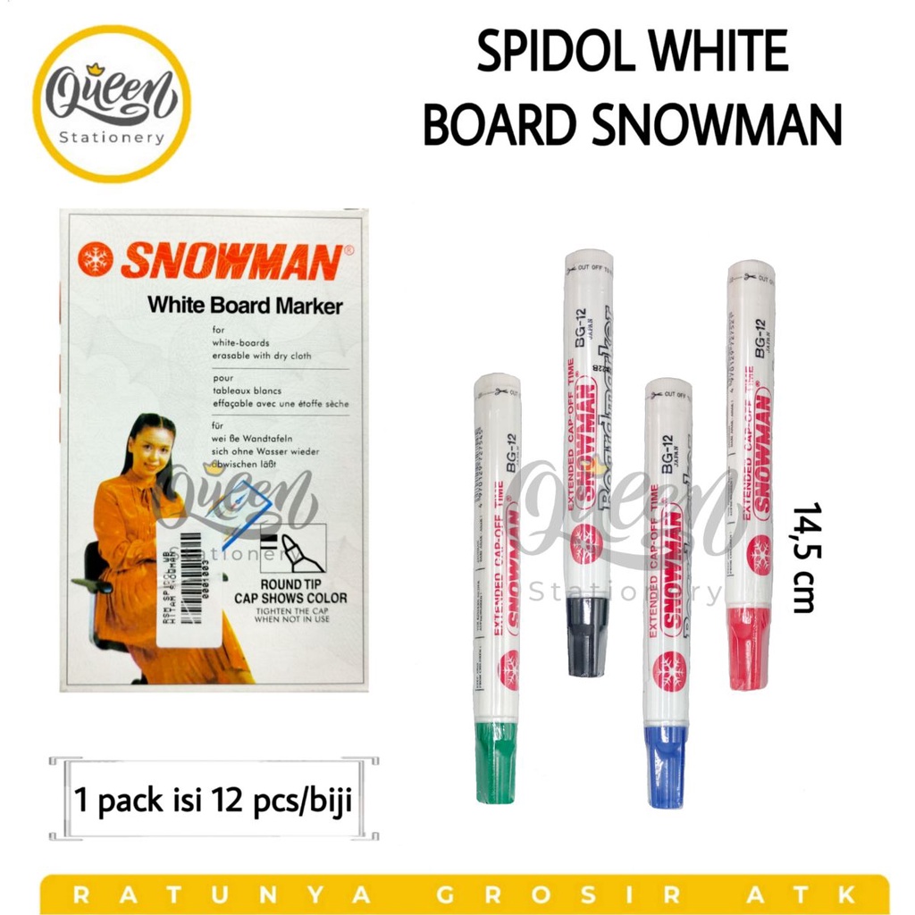 

1 PCS SPIDOL WHITE BOARD SNOWMAN BOARDMARKER PAPAN TULIS BISA DIHAPUS