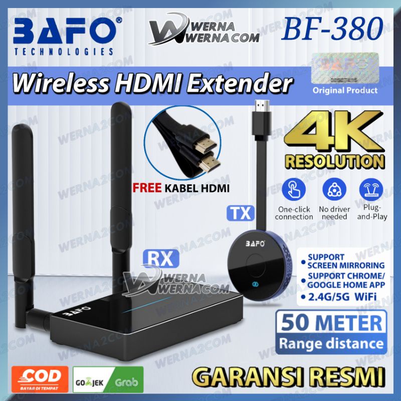 Wireless HDMI Extender 4K Presentation Audio Video Transmitter Receiver BAFO BF-380