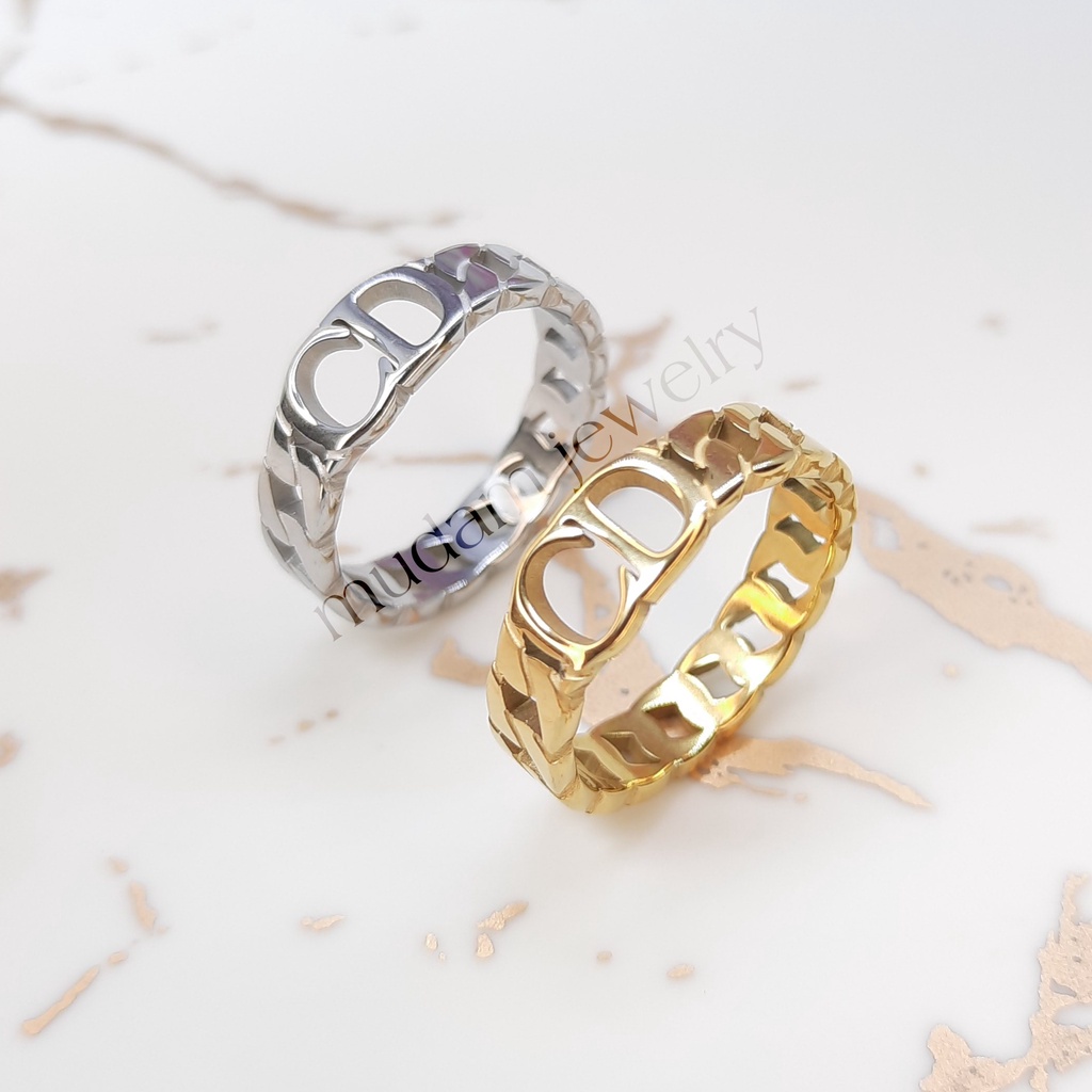 Cincin Titanium Lebar 5mm dan 8mm D Mewah dan Elegan Tersedia Warna Rose Gold, Gold dan Silver