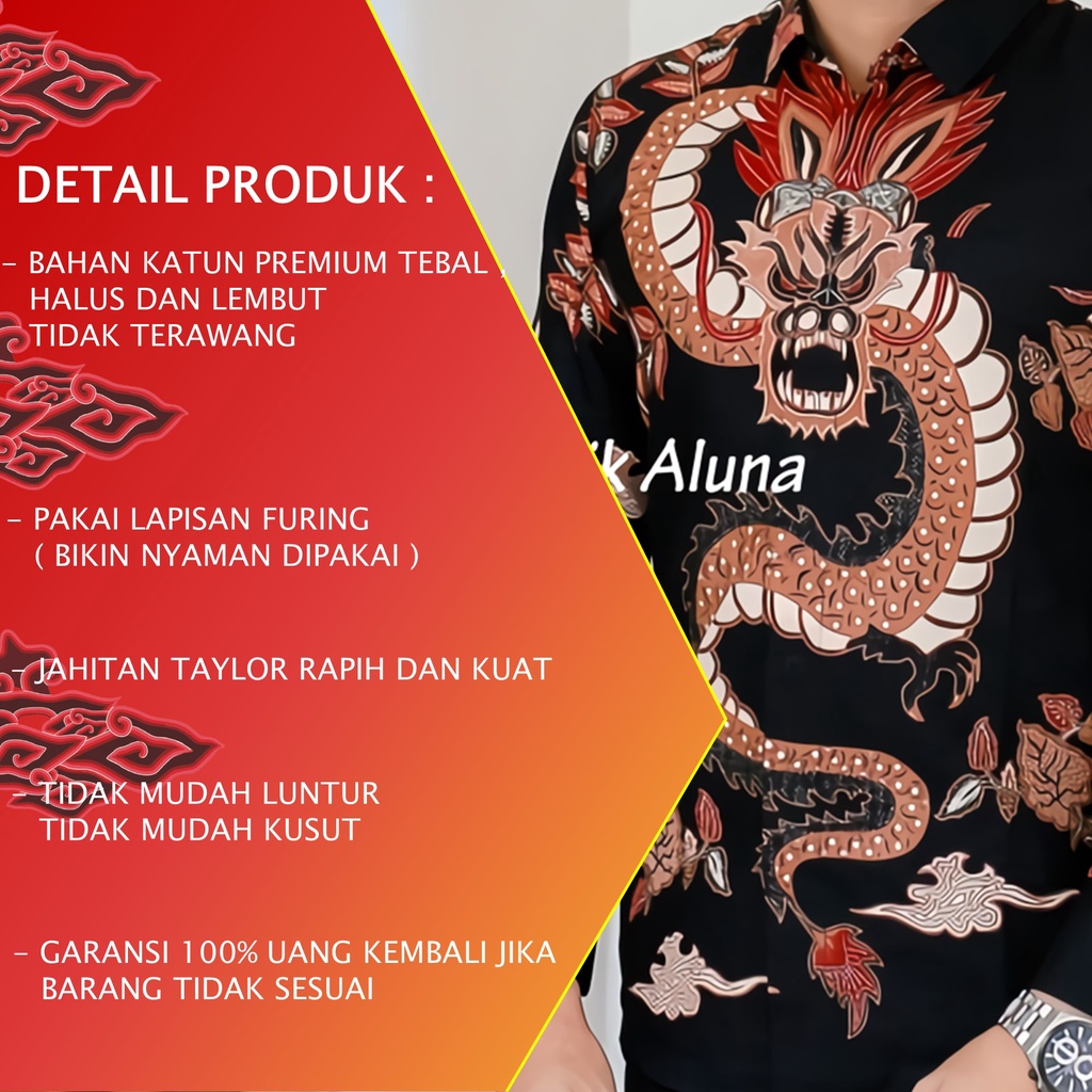 Baju Kemeja Batik Pria Cowok Lengan Panjang Slimfit Atasan Batik Premium Pria Cowok Batik Pekalongan Kekinian Original Modern Seragam Kantor Jumbo SBA 05