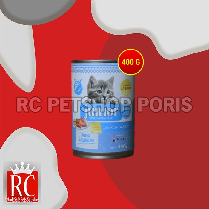 Makanan Kucing Basah Junior Wet Food Kaleng 400 Gram Non Whiskas
