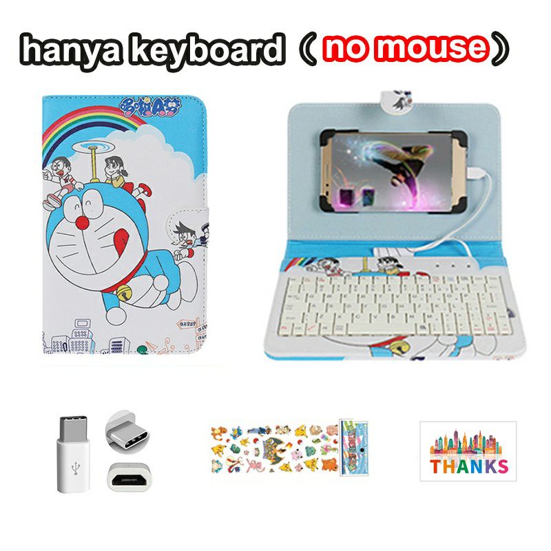 Keyboard Hp Android/Keyboard Case Karakter Lucu/Universal Flip Holster Case