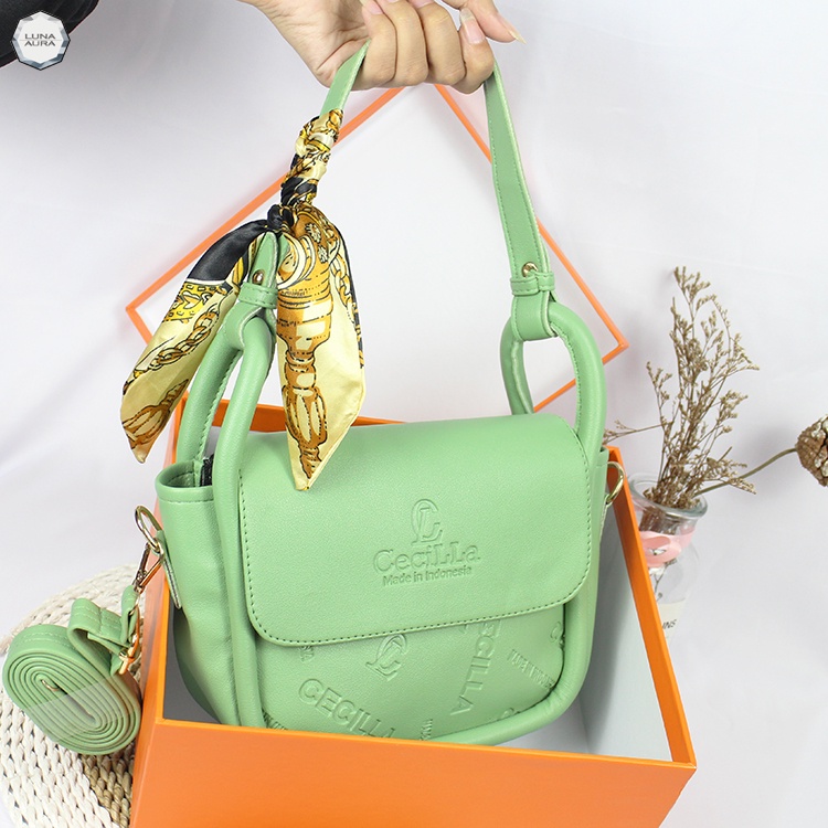Luna Aura Shoulder Bag Wanita Pita Syal Lavina Tas Slempang Bahu Wanita kekinian Tas Mewah &amp; simple Tas ootd