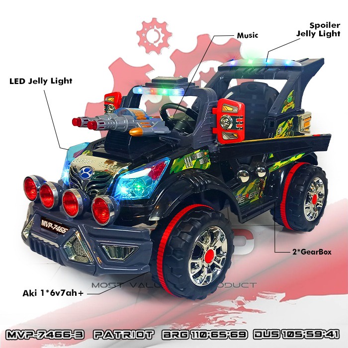 PROMO MVP7466-3 Patriot Kendaraan Anak Mainan Mobil Mobilan Aki Remote Remot Ride On Car