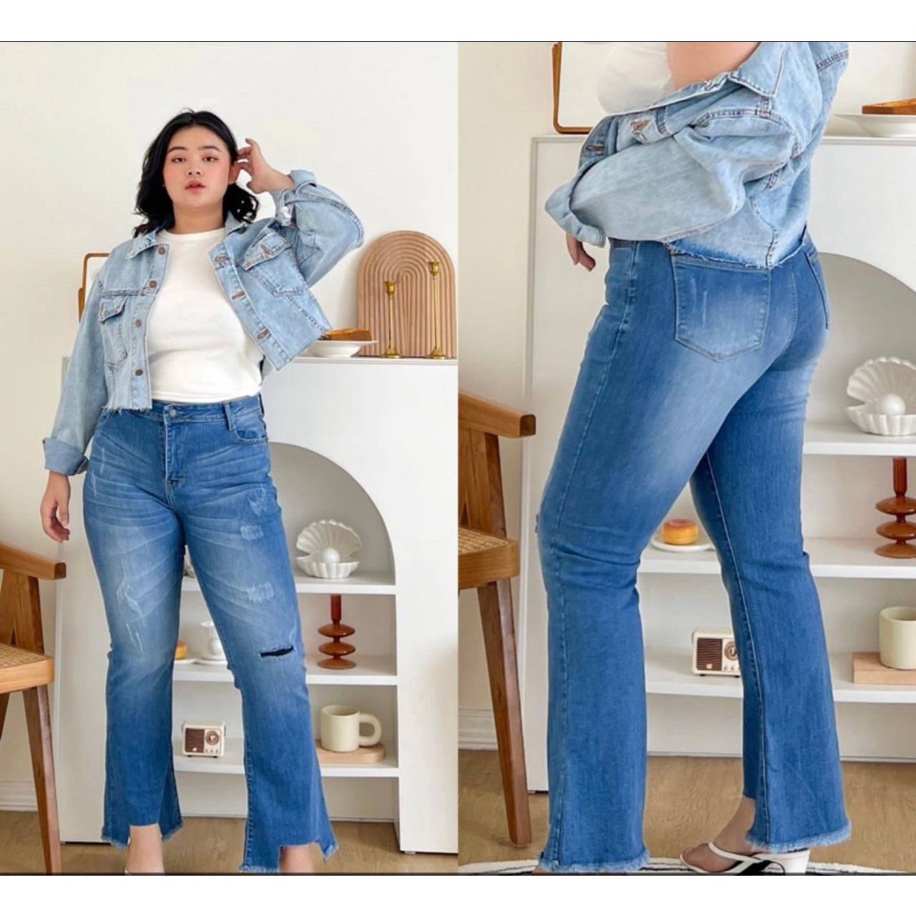 ADEEVA Cutbray Jeans Stretch Jumbo