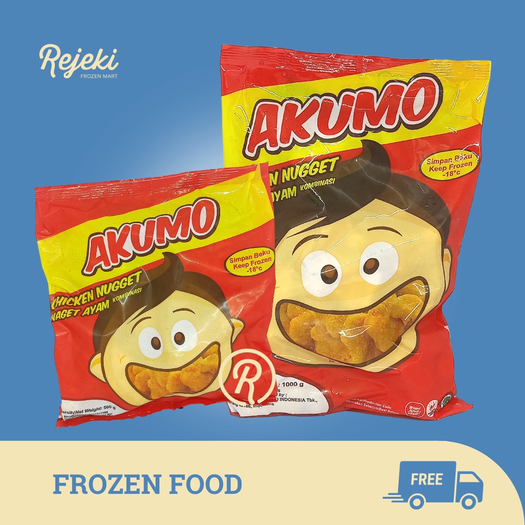 

Akumo Chicken Nugget Naget Ayam Kombinasi 500gr & 1kg - Rejeki Frozen Mart