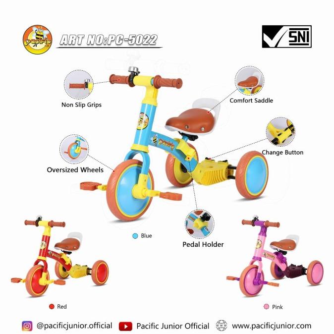 Balance Bike 3 In 1 Pacific Pc 5022 Push Bike #Original