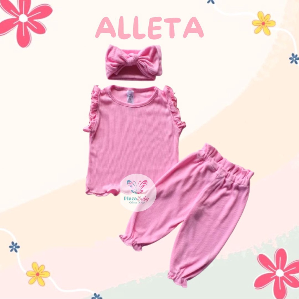 Plazababyku MX ALLETA setelan bayi motif bunga yang lucu + free headband PART2