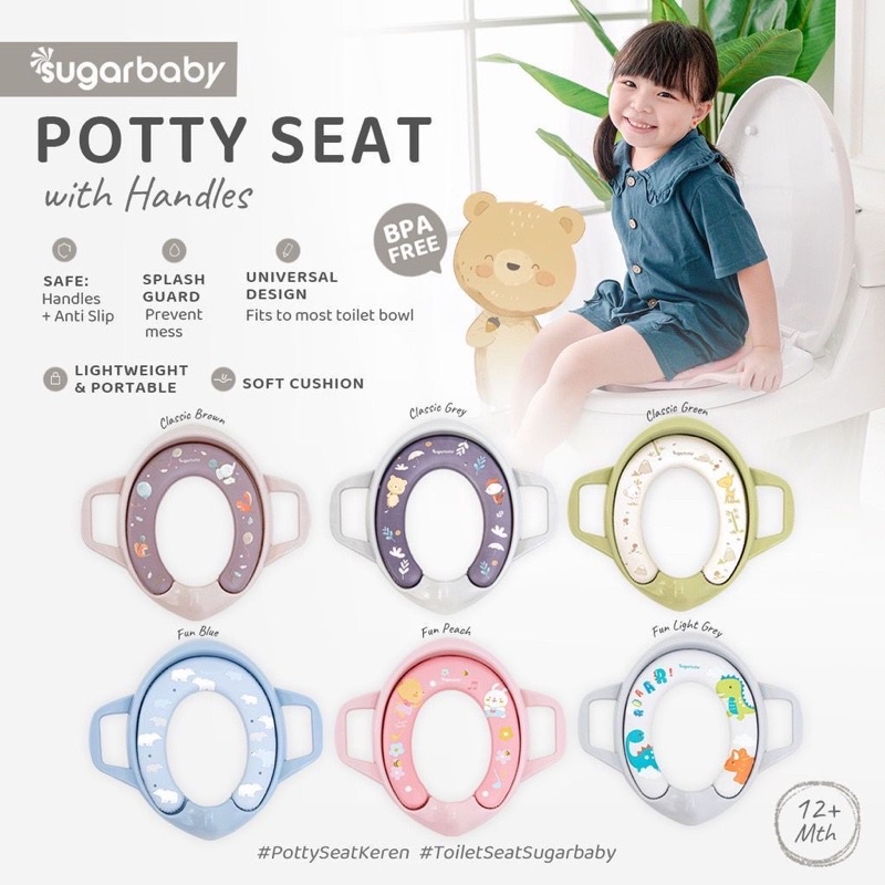 Sugar Baby Potty Seat with Handles &amp; Splash Guard Sugarbaby Potty Seat Handle Pispot Bayi