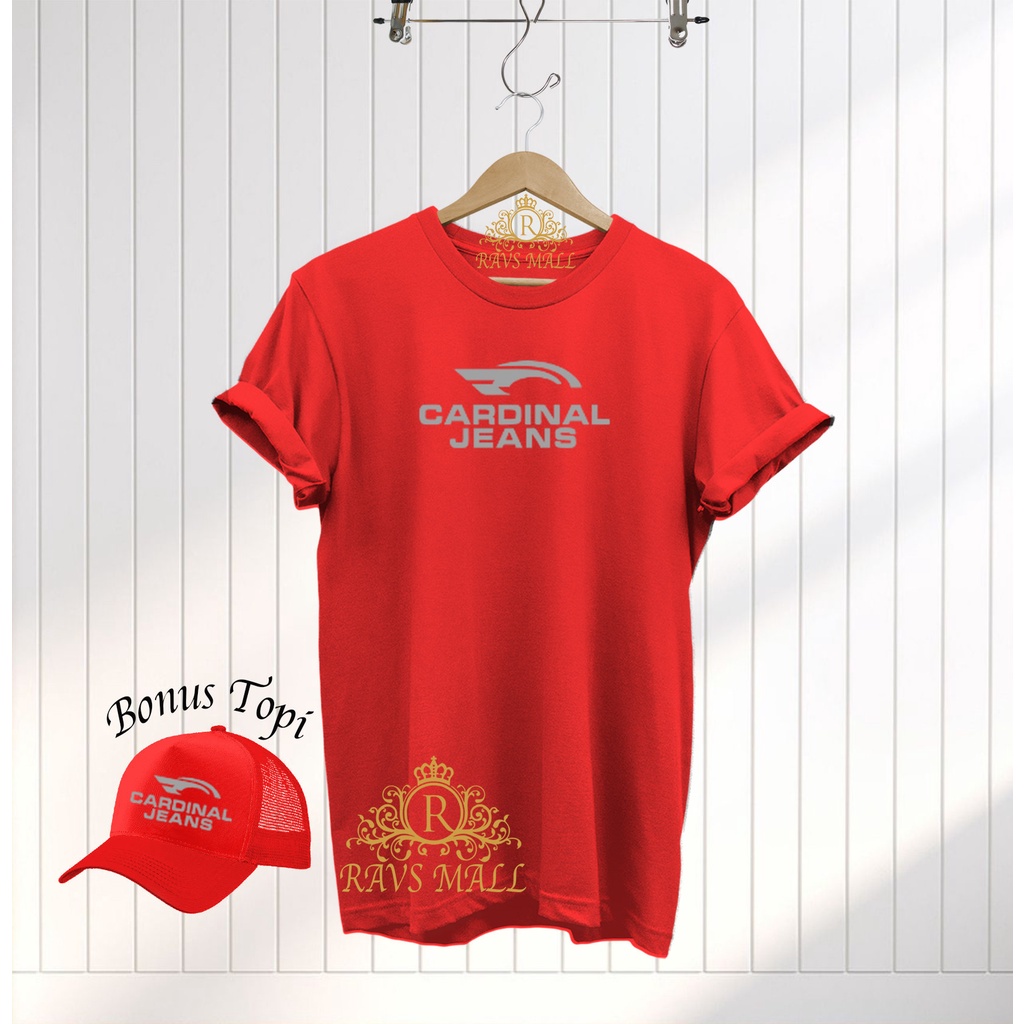Plus Topi Kaos Distro Pendek cardinal Jeans Quality Silver Premium Baju Tshirt Pria Wanita Terbaru K