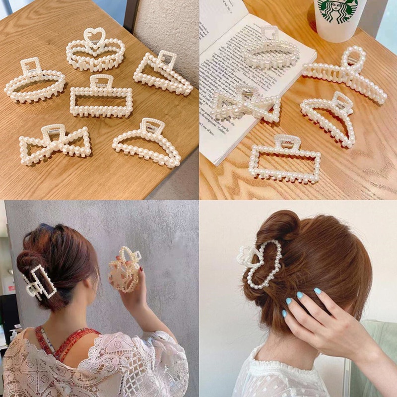 【COD】Jepit Rambut Kota Mutiara Putih Kecil Dewasa Wanita Elegan Temperamen Bulang Jepit Rambut Retro Korean Fasion Gaya Simple Murah Ready Stock-FA