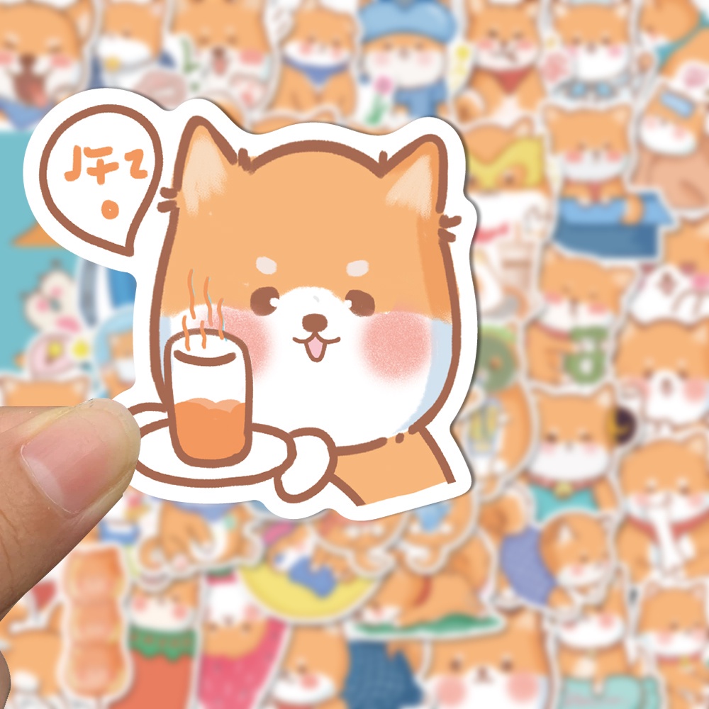 

Stiker dog chibi Sticker WaterProof Premium Isi 24 pcs