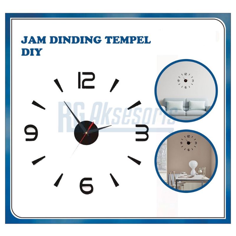 PROMOOO!!! Jam Dinding DIY 3D Diameter Dekorasi Rumah Ruangan Kantor DIY Wall Clock