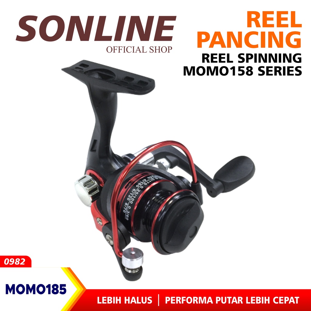 SONLINE Reel Pancing Laut Mini 500 Series Reel Pancing Warna Hitam Merah Reel Metal Reel Pancing Laut Reel Momo158