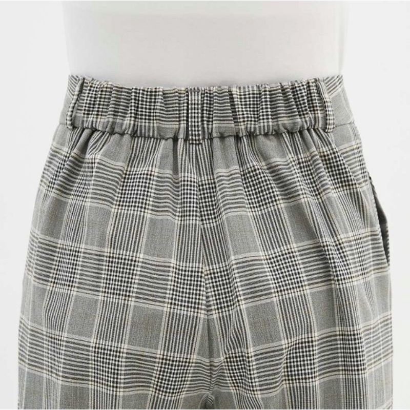 GU plaid wide leg pants