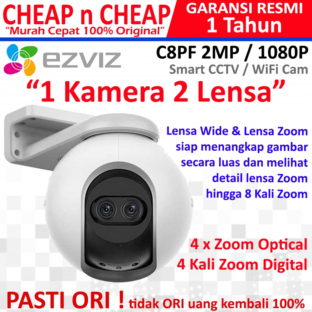 Ezviz C8PF Dual Lens 4 x Zoom Rotate Pan Tilt 360 - Wifi Wireless Camera CCTV Smart IP Cam