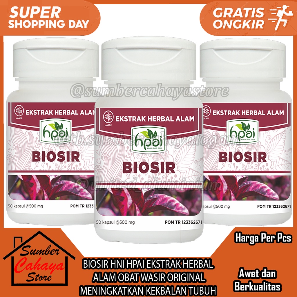 BIOSIR HNI HPAI EKSTRAK HERBAL ALAM OBAT WASIR ORIGINAL MENINGKATKAN KEKEBALAN TUBUH PENURUN PANAS A