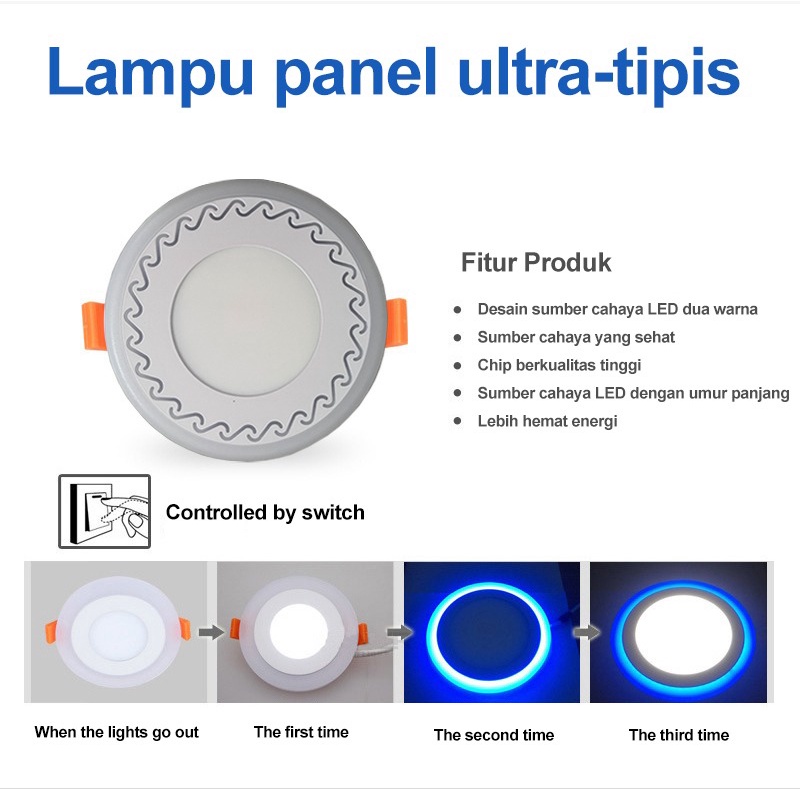 Golden LED 6W 3 Warna Downlight Hemat Energi || Golden LED Downlight 6W 3 Warna Terang Tahan Panas