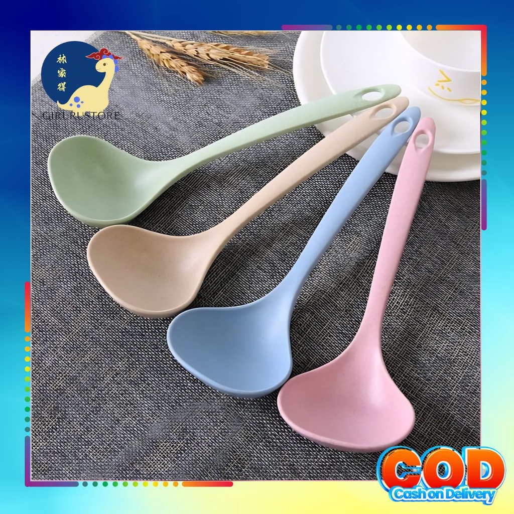 Sendok Kuah Sayur Jerami Premium Value / Spatula Centong Sayur Jerami Kokoh Awet Food Grade / Centong Kuah Jerami / Penyerok Kuah Sop Sup Cream Soup Jerami Portable / Centong Sayur Bahan Plastik Jerami Gandum / Centong Kuah Bubur Bahan Jerami Gandum Best