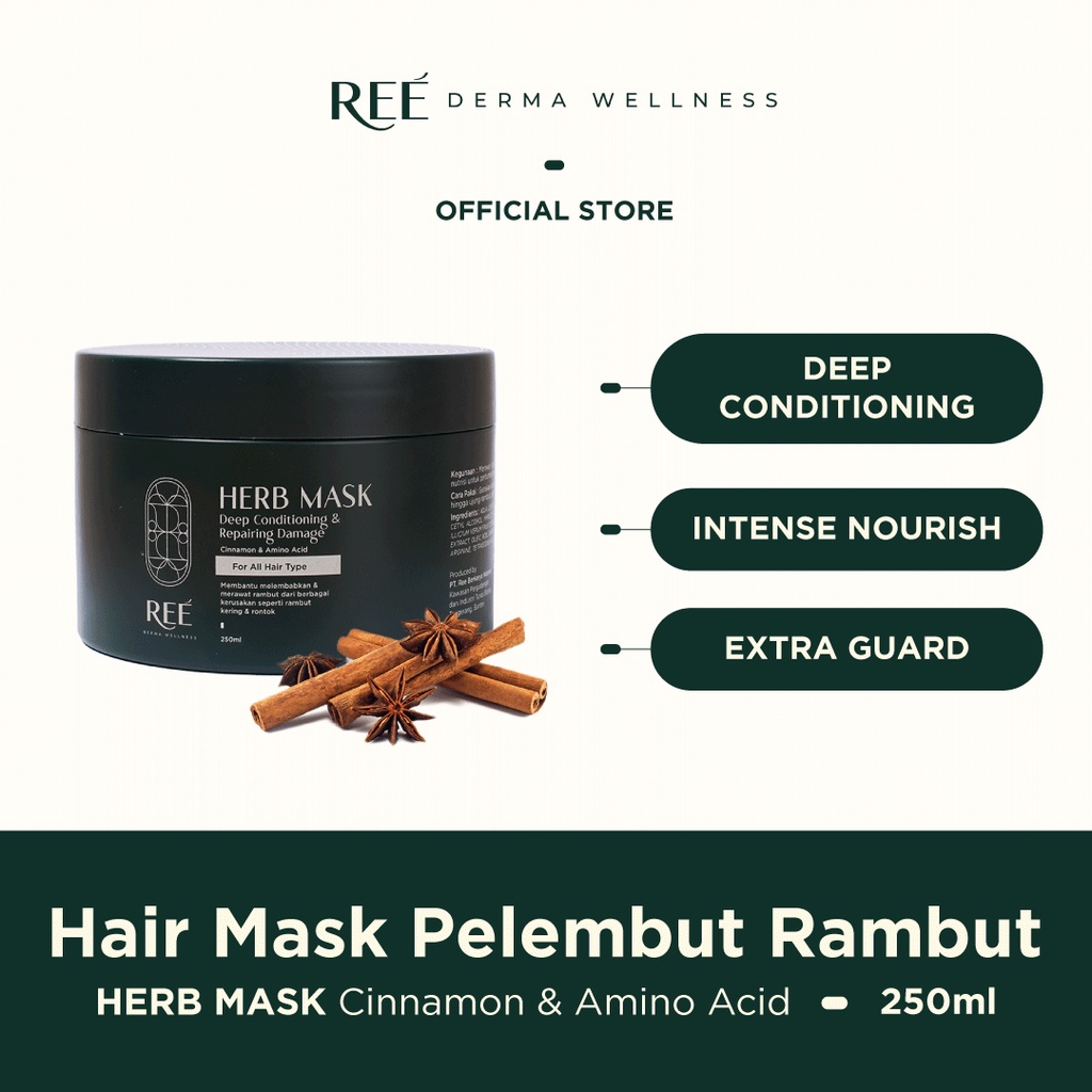 Jual Ree Derma Wellness Cinnamon & Amino Acid Hair Mask 250ml