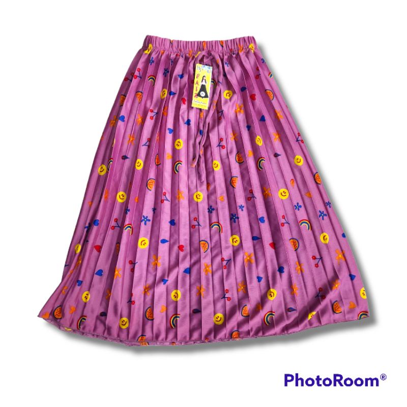 Rok Plisket Anak trendy pompom motif lucu/ Rok anak Motif Karakter untuk usia 4-12 Tahun/ rok anak perempuan