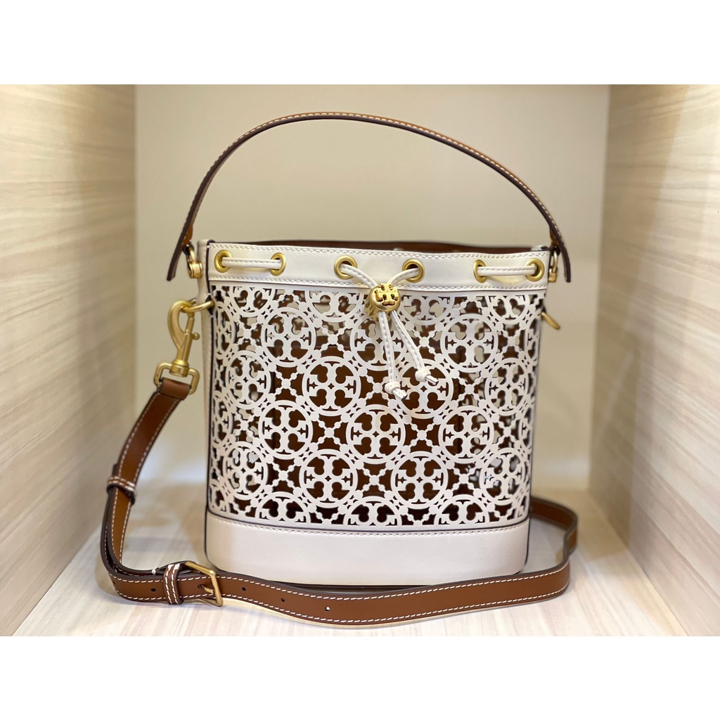 TAS WANITA BRANDED TORY BURCH BUCKET SERUT WHITE