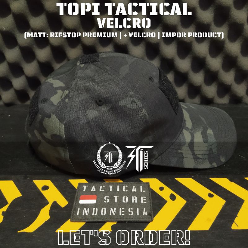 Topi Tactical Impor Loreng Multicam Black