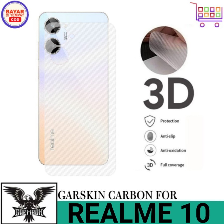 REALME 10 10 PRO 10 PRO+ 9 PRO 9 PRO+ 8i 8 8 5G 8 PRO 7 7i C17 3 3 pro ANTI GORES BELAKANG SKIN CARBON, MOTIF GARSKIN KARBON BACK PROTECTOR GARSKIN ANTI JAMUR PELINDUNG BELAKANG 9 PRO PLUS +