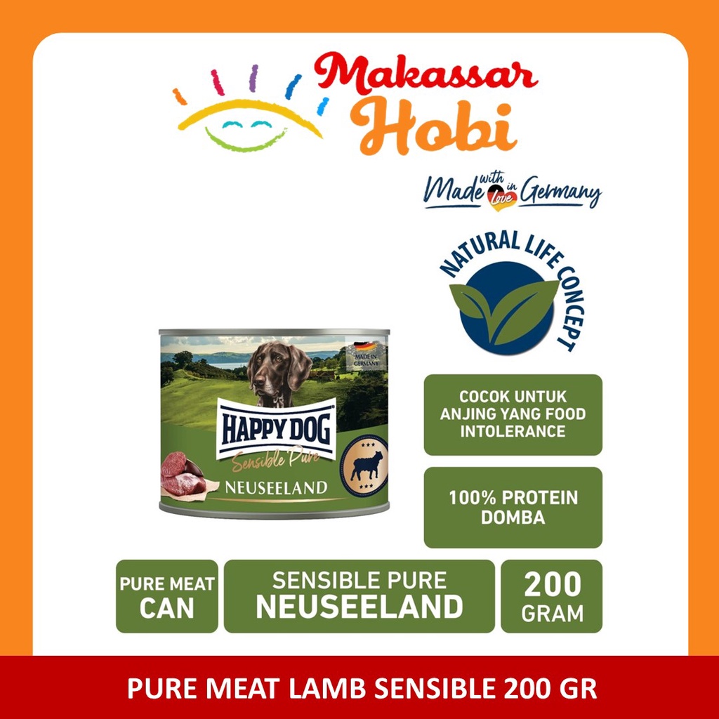 Happy Dog Sensible Pure Meat LAMB Germany 200 gr Makanan Anjing Basah