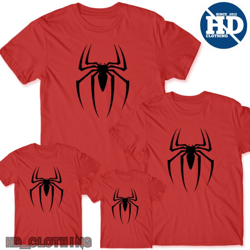 Kaos Anak Motif Jaring Spiderman, Cotton Comber 30s, Kaos Couple Family, kaos Keluarga